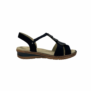  27239:BLEU MARINE/CUIR VELOURS ET NUBUCK/