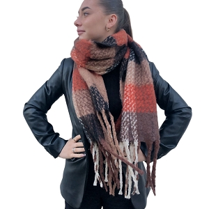  ASTRID<br>ROUGE TEXTILE MARRON ET CAMEL