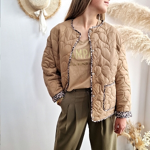  AURIANA<br>BEIGE TEXTILE MARRON ET CAMEL