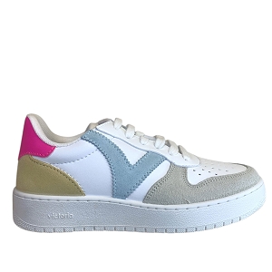  58246<br>GRIS CLAIR CUIR VELOURS ET NUBUCK BLEU