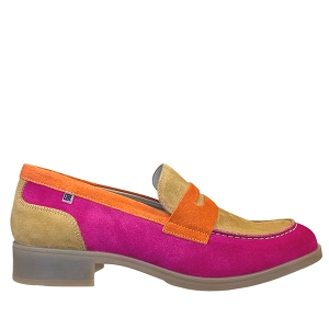  9245<br>ROSE FUSHIA CUIR VELOURS ET NUBUCK ORANGE